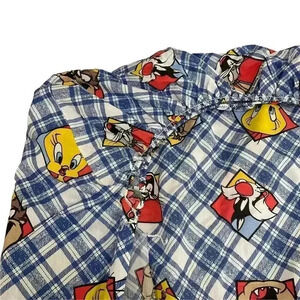 Warner Bros Looney Tunes Taz Tweety Bugs Plaid Twin Flat Sheet The Bibb Company